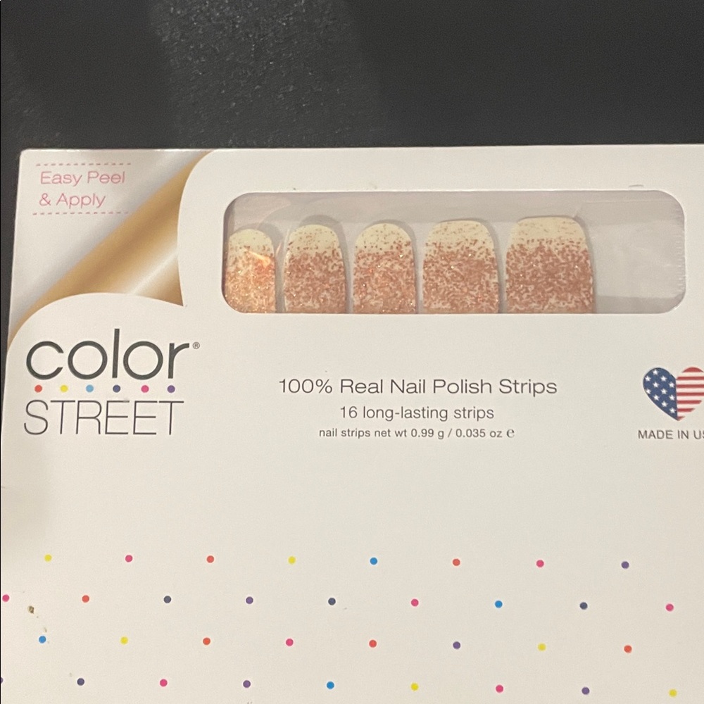 Color Street Glittery Gold and Cream Nail Strips